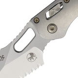Microtech Stitch Ram-Lok Marfione Stonewash Titanium Folding M390MK Serrated Knife 19559