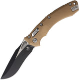 Microtech Amphibian Ram-Lok Brown Fluted Aluminum Folding Two-Tone M390MK Knife 19613