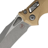 Microtech Amphibian Ram-Lok Brown Fluted Aluminum Folding Apocalyptic M390MK Knife 19847