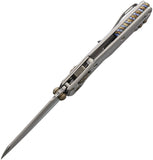 Microtech Standard Issue MSI Mini Marfione Ram-Lok Stonewash Fluted Titanium Folding M390MK Knife 19893