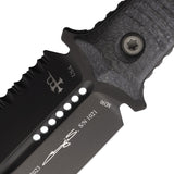 Microtech SBD Dagger Carbon Fiber Double Edge Serrated Fixed Blade Knife 2013DLCCFS