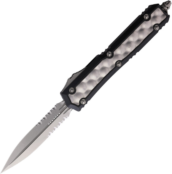 Microtech Automatic Makora OTF Knife Black Aluminum & Brute Bubble Serrated Blade 20611BIS