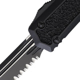 Microtech Automatic Makora OTF Knife Black Aluminum & Traction Serrated Tanto Blade 2073TS