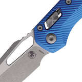 Microtech Standard Issue MSI Ram-Lok Blue Fluted Aluminum Folding Apocalyptic M390MK Knife 21010APFLBL