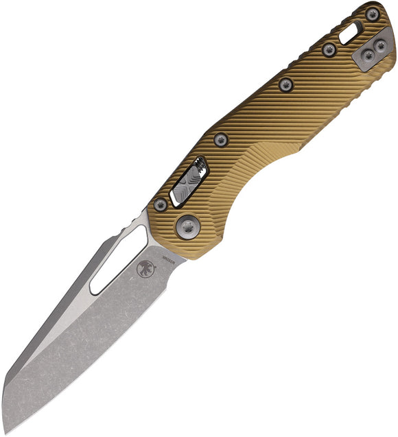 Microtech Standard Issue MSI Ram-Lok Tan Fluted Aluminum Folding Bohler M390MK Knife 21010APFLTA