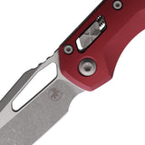 Microtech Standard Issue MSI Ram-Lok Merlot Red Smooth Aluminum Folding Apocalyptic M390MK Knife 21010APMR