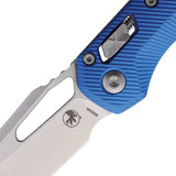Microtech Standard Issue MSI Ram-Lok Blue Fluted Aluminum Folding M390MK Knife 21010FLBL
