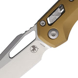 Microtech Standard Issue MSI Ram-Lok Tan Smooth Aluminum Folding Stonewash M390MK Knife 21010TA
