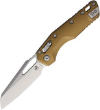 Microtech Standard Issue MSI Ram-Lok Tan Smooth Aluminum Folding Stonewash M390MK Knife 21010TA