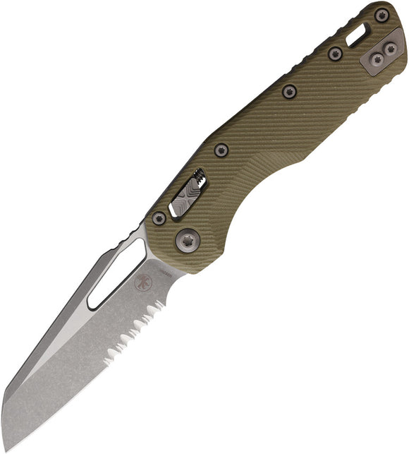 Microtech Standard Issue MSI Ram-Lok OD Green G10 Folding Serrated M390MK Knife 21011APFLGTO