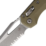 Microtech Standard Issue MSI Ram-Lok OD Green G10 Folding Serrated M390MK Knife 21011APFLGTO