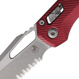 Microtech Standard Issue MSI Ram-Lok Merlot Red Fluted Aluminum Folding Apocalyptic Serrated Knife 21011APFLMR