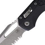Microtech Standard Issue MSI Ram-Lok Black Frag G10 Folding Serrated M390MK Knife 21011APFRGTB