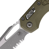 Microtech Standard Issue MSI Ram-Lok OD Green Frag G10 Folding Serrated M390MK Knife 21011APFRGTO