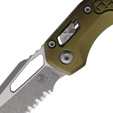 Microtech Standard Issue MSI Ram-Lok OD Green Frag Aluminum Folding Serrated M390MK Knife 21011APFROD