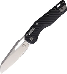 Microtech Standard Issue MSI Ram-Lok Black Fluted G10 Folding Serrated M390MK Knife 21011FLGTBK