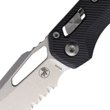 Microtech Standard Issue MSI Ram-Lok Black Fluted G10 Folding Serrated M390MK Knife 21011FLGTBK
