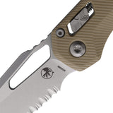 Microtech Standard Issue MSI Ram-Lok Tan G10 Folding Serrated M390MK Knife 21011FLGTTA