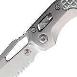 Microtech Standard Issue MSI Marfione Ram-Lok Stonewash Frag Titanium Folding M390MK Serrated Knife 21011FRMS2