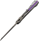 Microtech Standard Issue MSI Marfione Ram-Lok Stonewash Frag Titanium Folding M390MK Serrated Knife 21011FRMS3