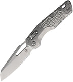 Microtech Standard Issue MSI Marfione Ram-Lok Stonewash Frag Titanium Folding M390MK Serrated Knife 21011FRMS3