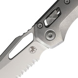 Microtech Standard Issue MSI Marfione Ram-Lok Stonewash Titanium Folding M390MK Serrated Knife 21011MS1