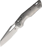 Microtech Standard Issue MSI Marfione Ram-Lok Stonewash Titanium Folding M390MK Serrated Knife 21011MS1