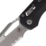 Microtech Standard Issue MSI Ram-Lok Black G10 Folding Serrated M390MK Knife 21012APFLGTB
