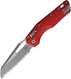 Microtech Standard Issue MSI Ram-Lok Red Fluted Aluminum Folding Apocalyptic M390MK Serrated Knife 21012APFLRD