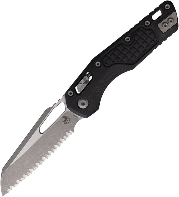 Microtech Standard Issue MSI Ram-Lok Black Frag G10 Folding Serrated M390MK Knife 21012APFRGTB