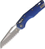 Microtech Standard Issue MSI Marfione Ram-Lok Antique Blue Titanium Folding M390MK Serrated Knife 21012APMS2