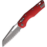 Microtech Standard Issue MSI Ram-Lok Red Smooth Aluminum Folding Apocalyptic M390MK Serrated Knife 21012APRD