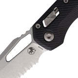 Microtech Standard Issue MSI Ram-Lok Black Fluted G10 Folding Serrated M390MK Knife 21012FLGTBK