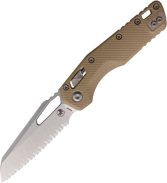 Microtech Standard Issue MSI Ram-Lok Tan Fluted G10 Folding Serrated M390MK Knife 21012FLGTTA