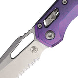 Microtech Standard Issue MSI Marfione Ram-Lok Purple Titanium Folding M390MK Serrated Knife 21012MS5