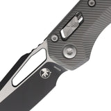 Microtech Standard Issue MSI Ram-Lok Natural Clear Gray Fluted Aluminum Folding Two-Tone M390MK Knife 2101FLNC