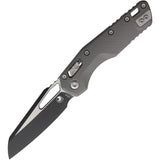 Microtech Standard Issue MSI Ram-Lok Natural Clear Gray Fluted Aluminum Folding Two-Tone M390MK Knife 2101FLNC