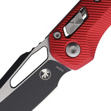 Microtech Standard Issue MSI Ram-Lok Red Fluted Aluminum Folding Two-Tone M390MK Knife 2101FLRD