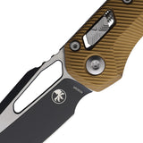 Microtech Standard Issue MSI Ram-Lok Tan Fluted Aluminum Folding M390MK Knife 2101FLTA