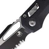 Microtech Standard Issue MSI Ram-Lok Black Fluted G10 Folding Serrated M390MK Knife 2102FLGTBK