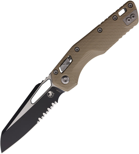 Microtech Standard Issue MSI Ram-Lok Tan Fluted G10 Folding Serrated M390MK Knife 2102FLGTTA