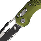 Microtech Standard Issue MSI Ram-Lok OD Green Frag Aluminum Folding M390MK Serrated Knife 2102FROD