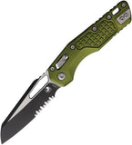 Microtech Standard Issue MSI Ram-Lok OD Green Frag Aluminum Folding M390MK Serrated Knife 2102FROD