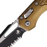 Microtech Standard Issue MSI Ram-Lok Tan Frag Aluminum Folding M390MK Serrated Knife 2102FRTA