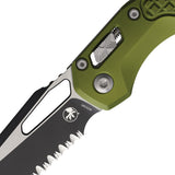 Microtech Standard Issue MSI Ram-Lok OD Green Frag Aluminum Folding M390MK Serrated Knife 2103FROD