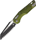 Microtech Standard Issue MSI Ram-Lok OD Green Frag Aluminum Folding M390MK Serrated Knife 2103FROD