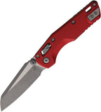 Microtech Standard Issue MSI Mini Ram-Lok Red Fluted Aluminum Folding Apocalyptic M390MK Knife 210M10APFLRD