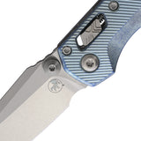 Microtech Standard Issue MSI Mini Marfione Ram-Lok Ice Blue Fluted Titanium Folding M390MK Knife 210M10FLMS7