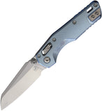 Microtech Standard Issue MSI Mini Marfione Ram-Lok Ice Blue Fluted Titanium Folding M390MK Knife 210M10FLMS7