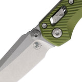 Microtech Standard Issue MSI Mini Ram-Lok OD Green Fluted Aluminum Folding M390MK Knife 210M10FLOD